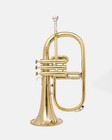 Queenbrass   Brass  Flat3valve Flugel Horn free Hard Casemouthpiece-