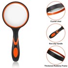50mm Large Magnifying Magnifying Glass 10x Handheld Reading Magnifier Orange