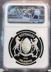 1978 Botswana Silver 2 Pula Wildlife Slaty Egret Ngc Pf 69 Ultra Cameo Scarce