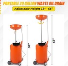 8 20 Gallon Portable Waste Oil Drain Tank With Lift Pan     Oil Drain Container