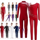 Us Girls One Piece Full Body Gymnastic Leotard Bodysuit Unitard Skating Jumpsuit