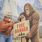 Vintage 1949 Yosemite National Park 12  Porcelain Sign Smokey Bigfoot Danger