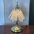 Vintage Art Deco Touch Lamp With Elegant Glass Panels 
