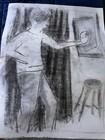 Pair Of Original Charcoal Drawing Still Life   Figure Classical Torso Design Art