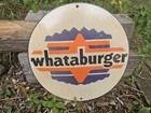 Vintage Whataburger Porcelain Sign Nice Rare Early Made Logo 