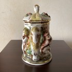 Vintage Italian Capodemonte Lidded Tankard Stein Cherubs Putti Stamped Rare