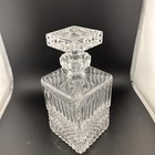 Antique Art Deco Bar Decanter Cut Crystal Bottle Stopper Spirit Whiskey Liqueur