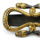 Java Indonesia  Antique 19thc Gold Iron Damascene Snake Belt Buckle Olan-olan