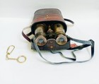 Brass Binoculars Antique  With Leather Box Marine Binoculars Marine Maritime
