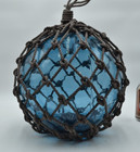Vintage Glass Fishing Float In  Dark Aqua