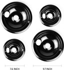 Wb31m20   Wb31m19 Porcelain Drip Pans  - 2x 6    2x 8  For Ge Hotpoint Kenmore