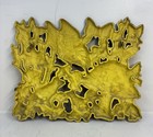 Vintage 70 s Homco Frogs Butterfly Mushrooms   Orange Butterflies Wall Hanging