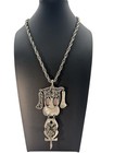 Vintage Signed Alan Silver Tone Articulated Flexible Dangling Dog Puppy Necklace