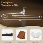 Bb Tenor Slide Trombone B Flat Brass Trumpet Set For School Band Student Silver