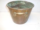 Antique Large Heavy Copper Pot With Handles Great  Patina