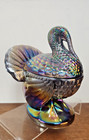 L e  Smith Glass Deep Amethyst Carnival Turkey On Nest - Exceptional Colors
