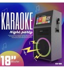 Dolphin Kb-18r All-in-one Karaoke System Bluetooth Touchscreen W  Mic