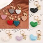 Ladies Full Rhinestone Heart Peach Heart Car Keychain Handbag Pendant Keyring