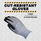 1 Dz Level 5 Cut Proof Resistant Safety Work Gloves For Kitchen Cutting - Medium