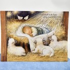 One Lang Linen Christmas Card Envelope stamp Forever Baby Jesus Manger S  Winget