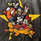 Vintage 90s Disney Mickey   Friends Leather Varsity Jacket Embroidered Bomber