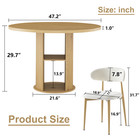 47 24  Round Dining Table  serves 2   4  With Two Dining Chairs Blends Modern
