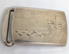 Vintage Marvel Women s Sterling Silver Belt Buckle W  Floral Etching 19 2 Grams