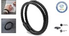 Genuine Leather Braided Bracelet For Men And Women With Magnetic Clasp - 18 Inch