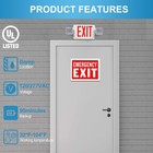 Red Led Exit Sign With Emergency Light Combo Adjustable Two Heads battery Backup