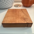 Cherry Wood Sifting Kief Box  Handmade Herb Storage With Fine Mesh  Mosaic Glass