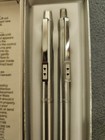 Vintage Paper Mate Double Heart Slim Profile Chrome Pen   Pencil Set With Box Us