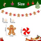 Christmas Wooden Garland Gingerbread Man Peppermint Beads Rustic Xmas Banner