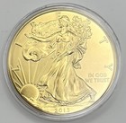 2013 1 Oz Silver American Eagle Coins Of America 24kt Gold Plated Coa Box