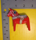 Vintage Swedish Hand Painted Carved Red Wood Akta Dala Horse