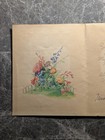 Vintage 1950s Get Well Card Early Convalescence Floral Vase Urn Kitsch Embossed