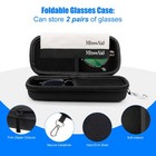 Mhwwaid Double Glasses Case With Clip  Hard Shell And Zipper One Size  Black