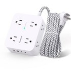 Surge Protector Power Strip - 8 Outlets With 4 Usb  2 Usb C  Charging 5ft White