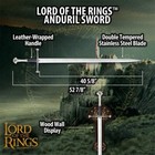 United Cutlery Lord Of The Rings Anduril Sword Of King Elessar Licensed Coa