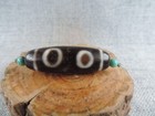3 Eyes Energy Tibetan Old Agate Dzi Bead Amulet For Pendant Tibet Gzi Beads D4