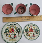 Vintage Ohio Art Tin Litcho Country Farm Child s Tea Set Dishes 10 Pc Toy Craft
