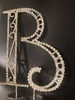 Rhinestone Crystal Silver Letter B Cake Topper Decoration