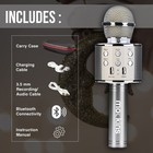 Mockins Silver Bluetooth Karaoke Microphone For Kids With Built In