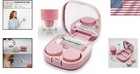 Portable Contact Lens Care Kit  Cute Colored Case With Leakproof Solution Bottle