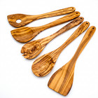 Oliviko Olive Wood Kitchen Utensil Set 5 Piece Spatula Spoons Fork