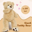 Giant Teddy Bears Animal  39 Inches Big Teddy Bear Plush   Soft And Cuddly Te   