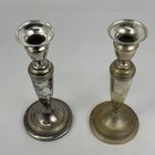 Vintage Pair Of Evans Silver Plate Candlesticks 10 Inch