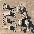 Antique Vintage Nickel Ice Box Cabinet Chest Door Latch Hinges  7 Total 