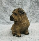 Chinese Shar-pei Dog 9  Oz 1990 s Sand Cast 3-1 2  Tall Figurine Statue Free S h