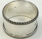 English Sterling Silver Napkin Ring 1  Wide With Gadroon Border