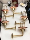 Nautical Brass Wall Passageway Ship Bulkhead Light   Copper Shade Lot Of 4